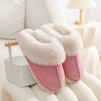 Sarah Express Plush Fur Slippers - Warm Non-Slip Indoor House Shoes Pink