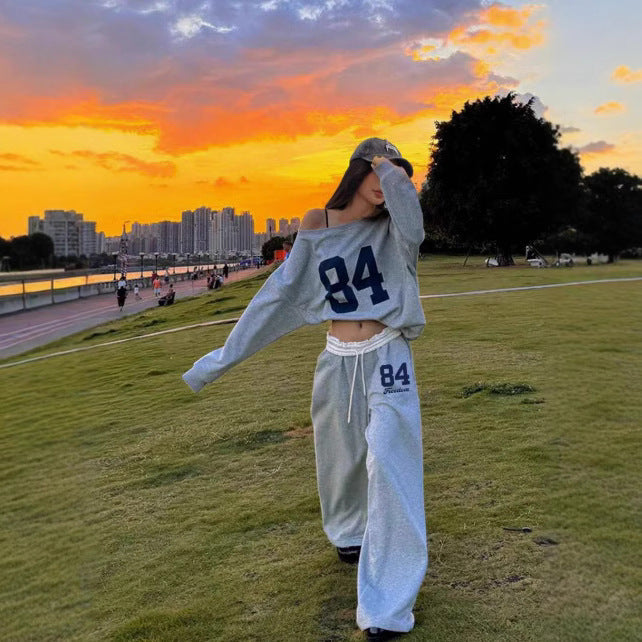 Women's 2-Piece Sweater Pants Set Casual Printed Lounge Outfit