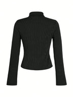 Sarah Express Women's Striped Button Up Long Sleeve Shirt