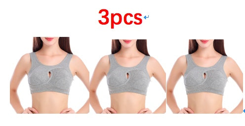 Women's Plus Size Wireless Cotton Comfort Bra Removable Padding