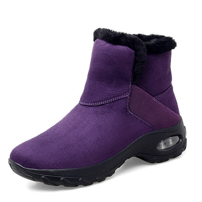 Sarah Express Women's Antiskid Plush Cotton Slip-On Shoes | Thick Sole Cozy Indoor Outdoor Flats Purple