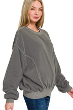 Sarah Express Women’s Oversized Pigment Dye Fleece Pullover