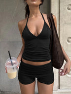 Sarah Express Women's Halter Neck Cami and Shorts Set