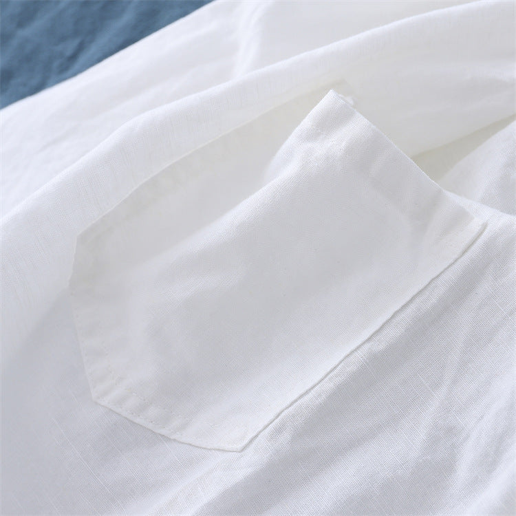 Women's Sand Washed Cotton Linen Bloomers Mid Waist Cropped Loose Pants