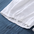 Women's Sand Washed Cotton Linen Bloomers Mid Waist Cropped Loose Pants