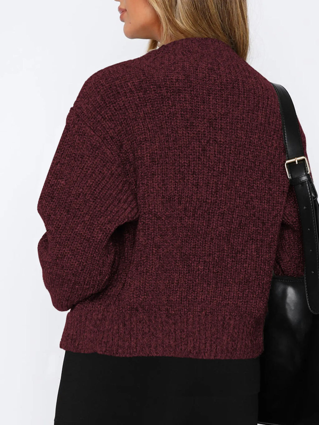 Sarah Express Women's Zip Up Long Sleeve Cardigan - Ribbed Knit Sweater