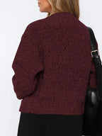 Sarah Express Women's Zip Up Long Sleeve Cardigan - Ribbed Knit Sweater