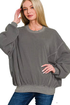 Sarah Express Women’s Oversized Pigment Dye Fleece Pullover