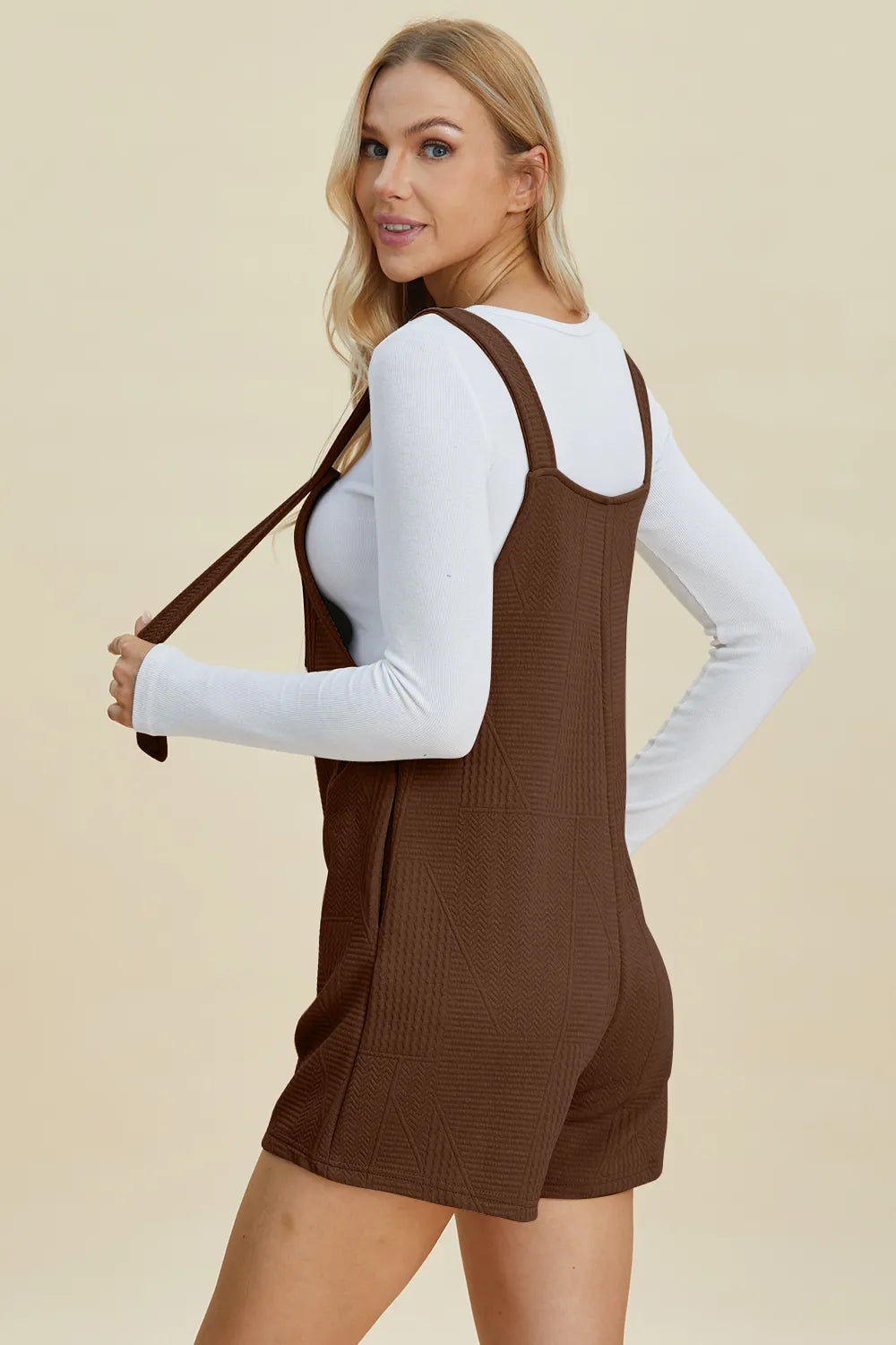 Sarah Express Women’s Plus Size Textured Sleeveless Romper Casual
