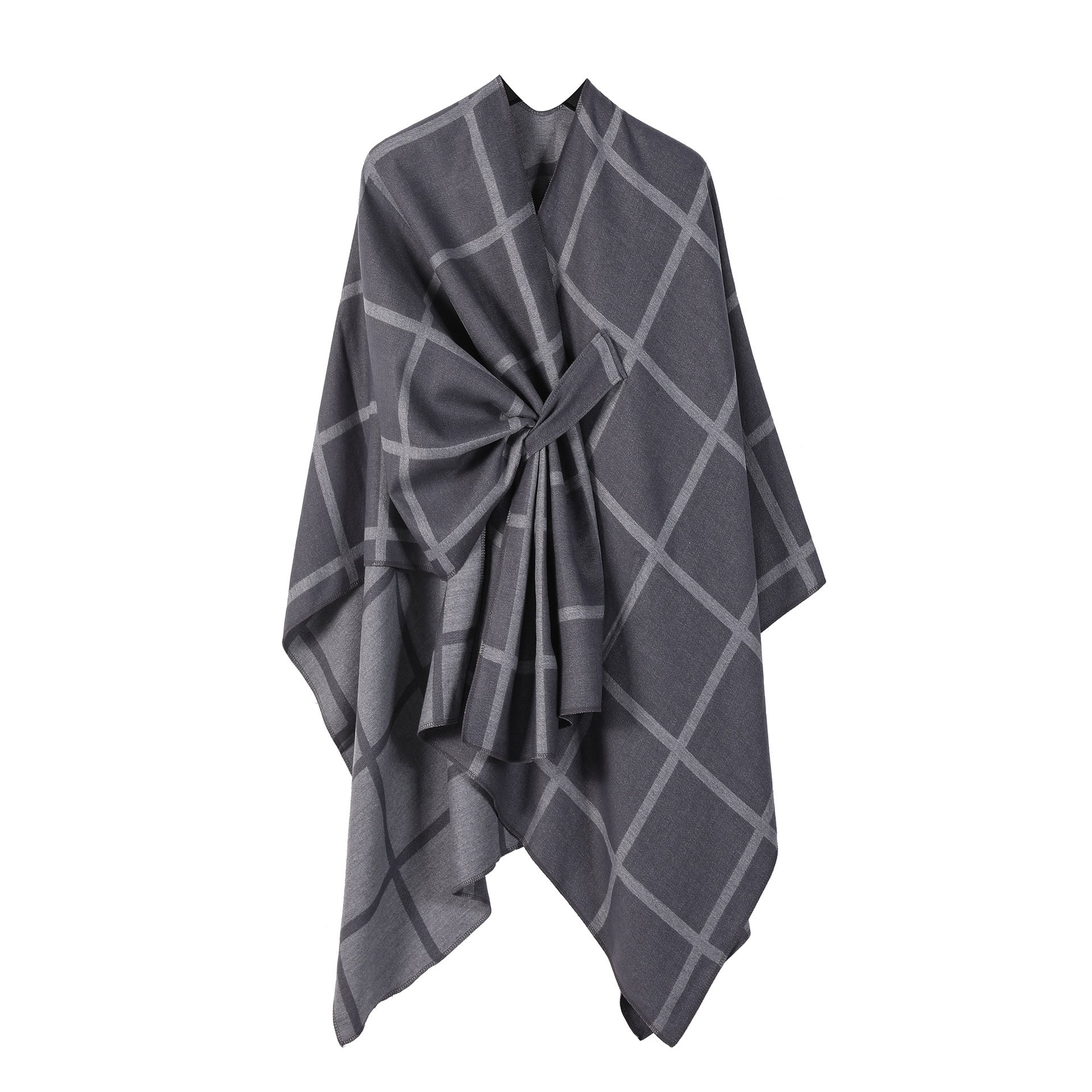 Women's Gingham Check Warm Scarf - Oversized Plaid Shawl Fall Winter Accessory