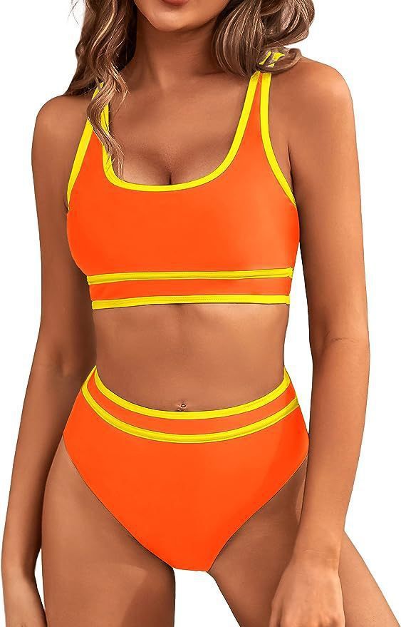 Women's Two-Piece Bikini Set - Tight-Fit Solid Color Swimsuit for Beach Swimming
