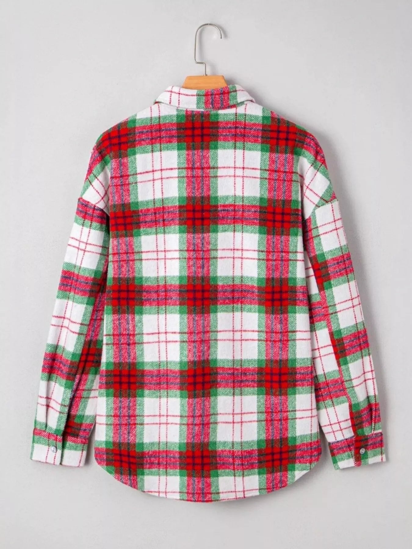 Sarah Express Women's Plaid Button-Down Long Sleeve Shacket