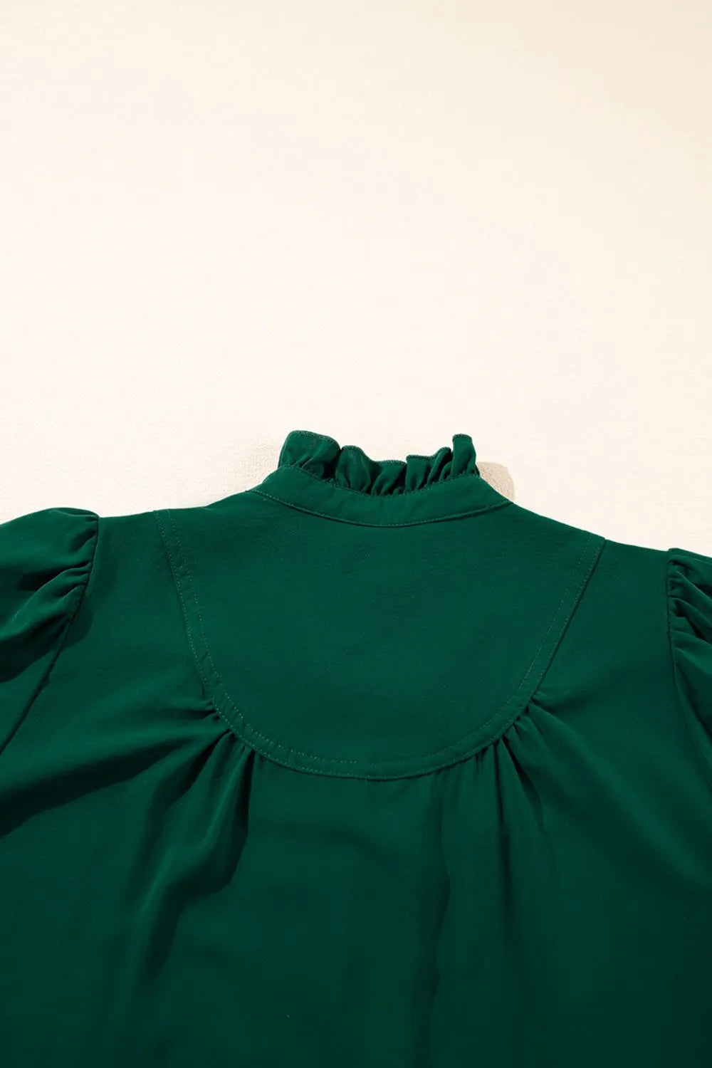 Sarah Express Women's Puff Sleeve Frilled Trim Elegant Blouse