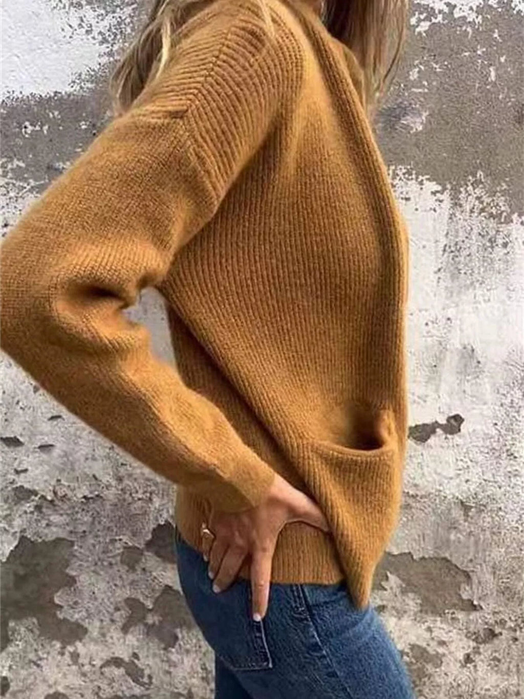 Sarah Express Women's Zip Up Ribbed Knit Cardigan with Front Pockets Plus Size