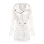 Sarah Express Women's Cotton Anorak Coat - Mid-Length Jacket with Pockets for Spring Fall