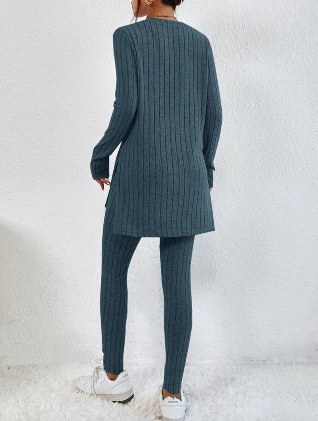 Women's Casual Cotton Two-Piece Matching Set Long Sleeve Top & Trousers