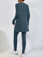 Women's Casual Cotton Two-Piece Matching Set Long Sleeve Top & Trousers