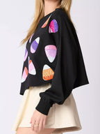 Sarah Express Women's Halloween Candy Sequin Long-Sleeve Sweatshirt