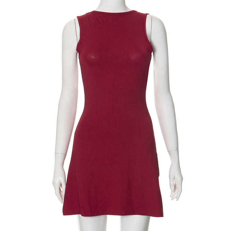 Backless Ruffle High-Waist Bodycon Mini Dress