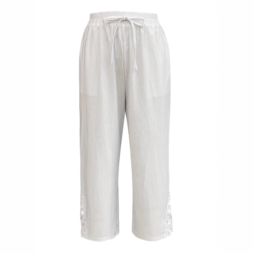 Women's Mid-Rise Straight Leg Baggy Trousers Casual Pants