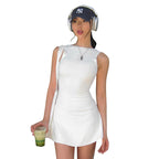 Backless Ruffle High-Waist Bodycon Mini Dress