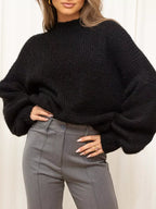 Sarah Express Women's Round Neck Dropped Shoulder Sweater