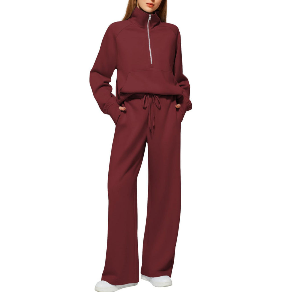 Women's Long Sleeve Sweater and Trousers Two-Piece Casual Lounge Set