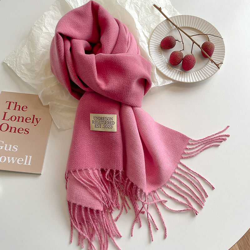 Women's Double-Sided Cashmere-Feel Scarf Winter Warm Oversized Wrap Fall Winter Casual
