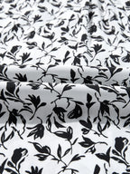 Sarah Express Women's Floral Button Down Long Sleeve Shirt - Ruffled Viscose Blouse