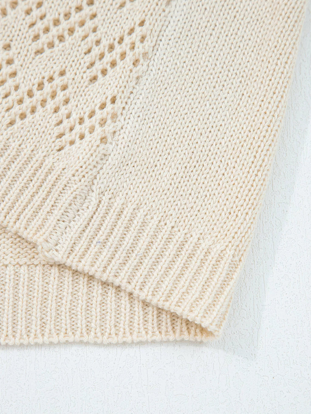 Sarah Express Women's Hollowed Knit Open Front Cardigan