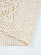 Sarah Express Women's Hollowed Knit Open Front Cardigan