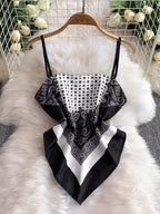 Sarah Express Women's Tie Back Printed Cami and Pants Set - Two Piece Outfit