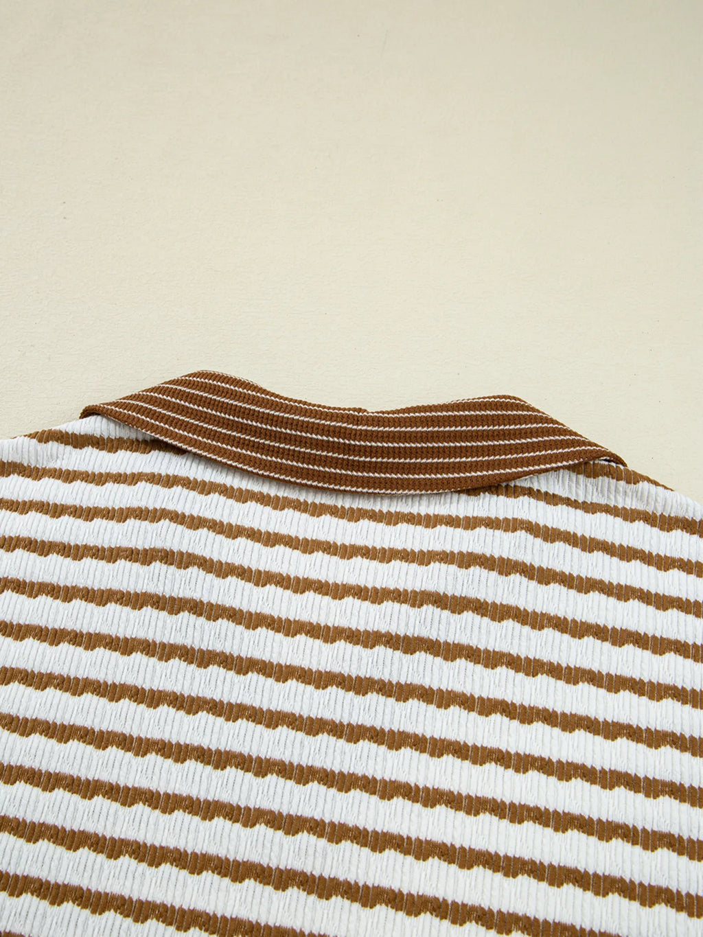 Sarah Express Women's Stripe Collared Top and Drawstring Pant Set