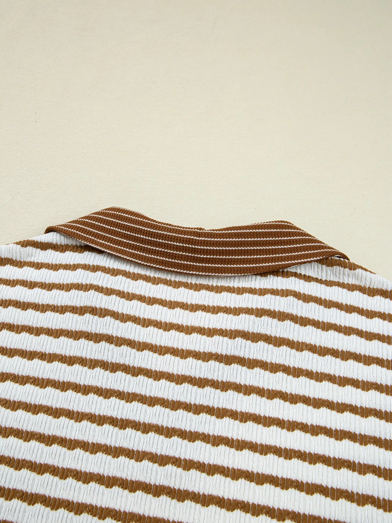 Sarah Express Women's Stripe Collared Top and Drawstring Pant Set