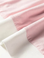 Sarah Express Women's Stripe Contrast Edge Patchwork Long Sleeve Top