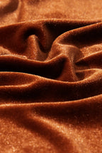 Sarah Express Women's Notched Long Sleeve Velvet Top