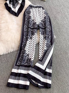 Sarah Express Women's Tie Back Printed Cami and Pants Set - Two Piece Outfit