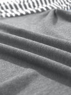 Sarah Express Women's Contrast Print Striped Raglan Long Sleeve Loose Top