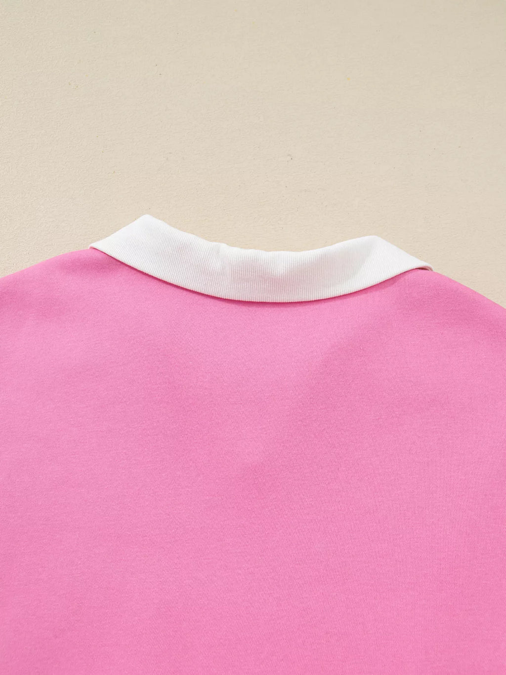 Sarah Express Women's Plus Size Contrast Polo Collar Floral Patchwork Long Sleeve Top