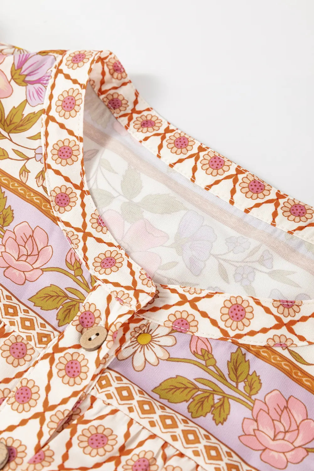 Sarah Express Women's Printed Button Down Long Sleeve Shirt