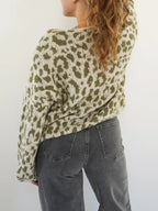 Sarah Express Women's Leopard Tie Front Cardigan