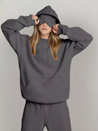 Sarah Express Women's Oversized Kangaroo Pocket Long Sleeve Hoodie Plus Size