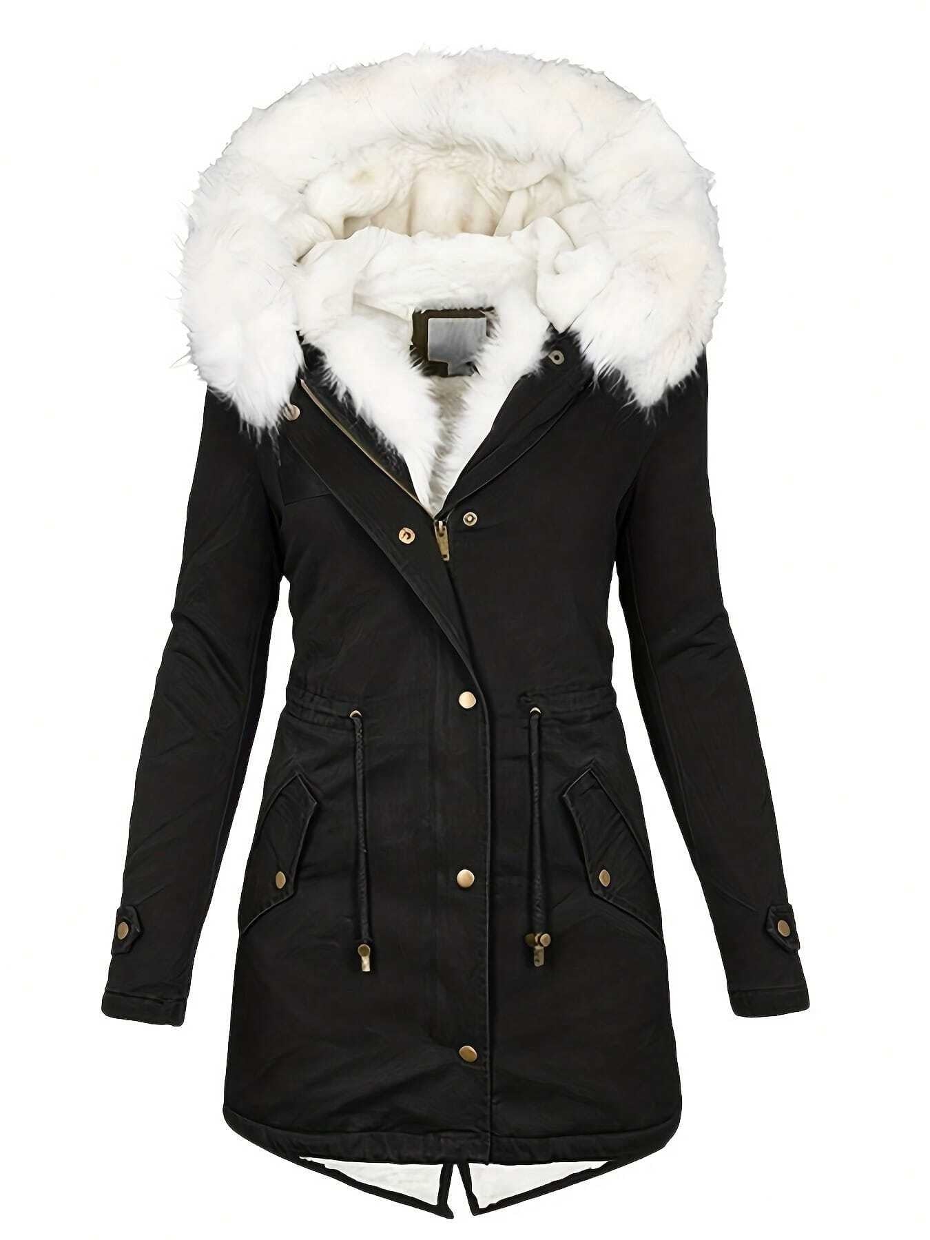 Women's Needle Winter Faux Fur Hooded Parka Coat