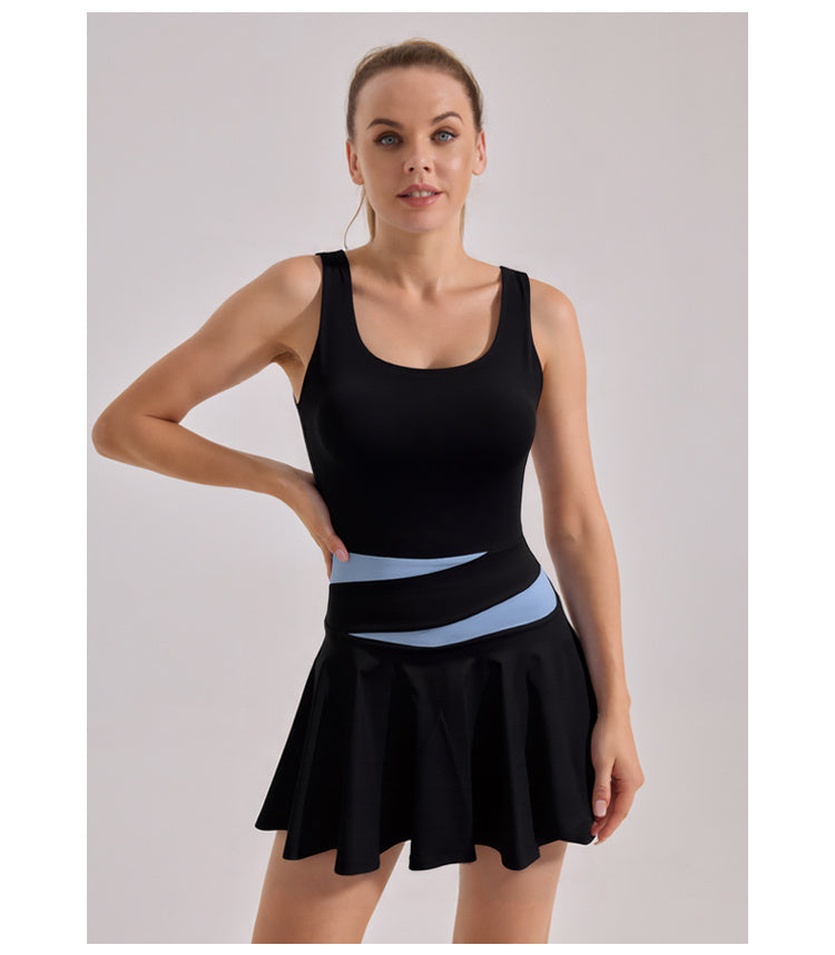 Women's High-Stretch Bodycon Mini Dress Anti-Ride-Up Athletic Sporty Summer Dress