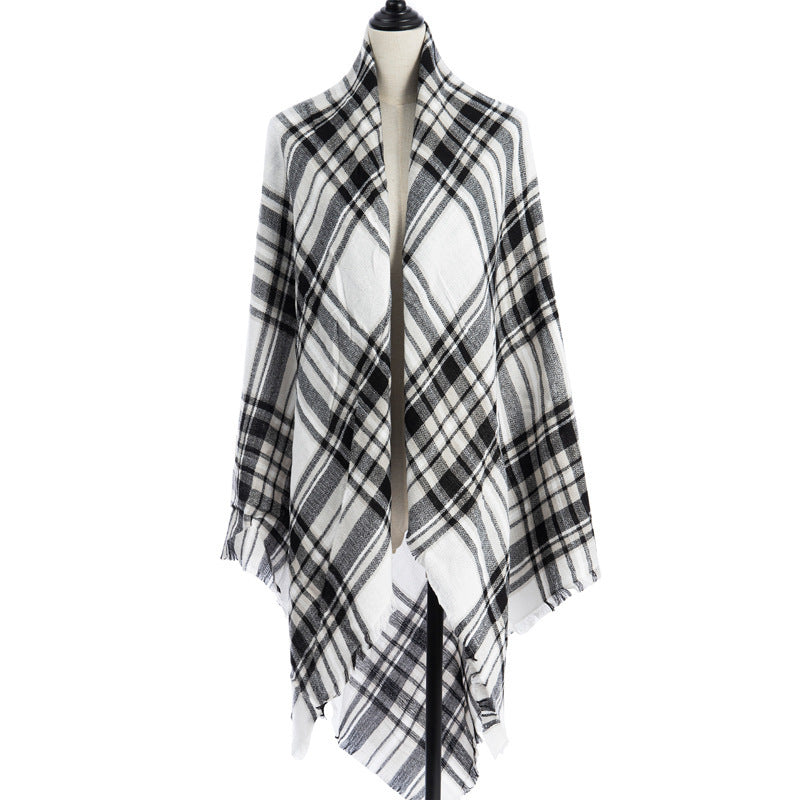 Women's Oversized Square Scarf Cashmere-like Double-Sided Shawl 140cm Woven Fall Winter Accessory