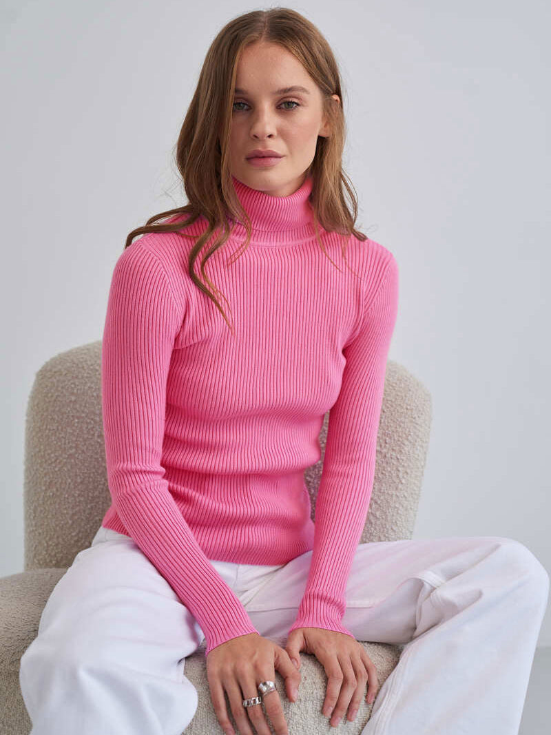 Women's Turtleneck Knit Pullover Sweater Long Sleeve