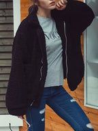 Sarah Express Women's Cozy Fleece Zip Up Jacket Plus Size