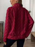 Trendsi Full Size Fleece Half Zip Sweatshirt Plus Size