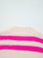 Sarah Express Women's Sequin Letter Graphic Colorblock Loose Sweater