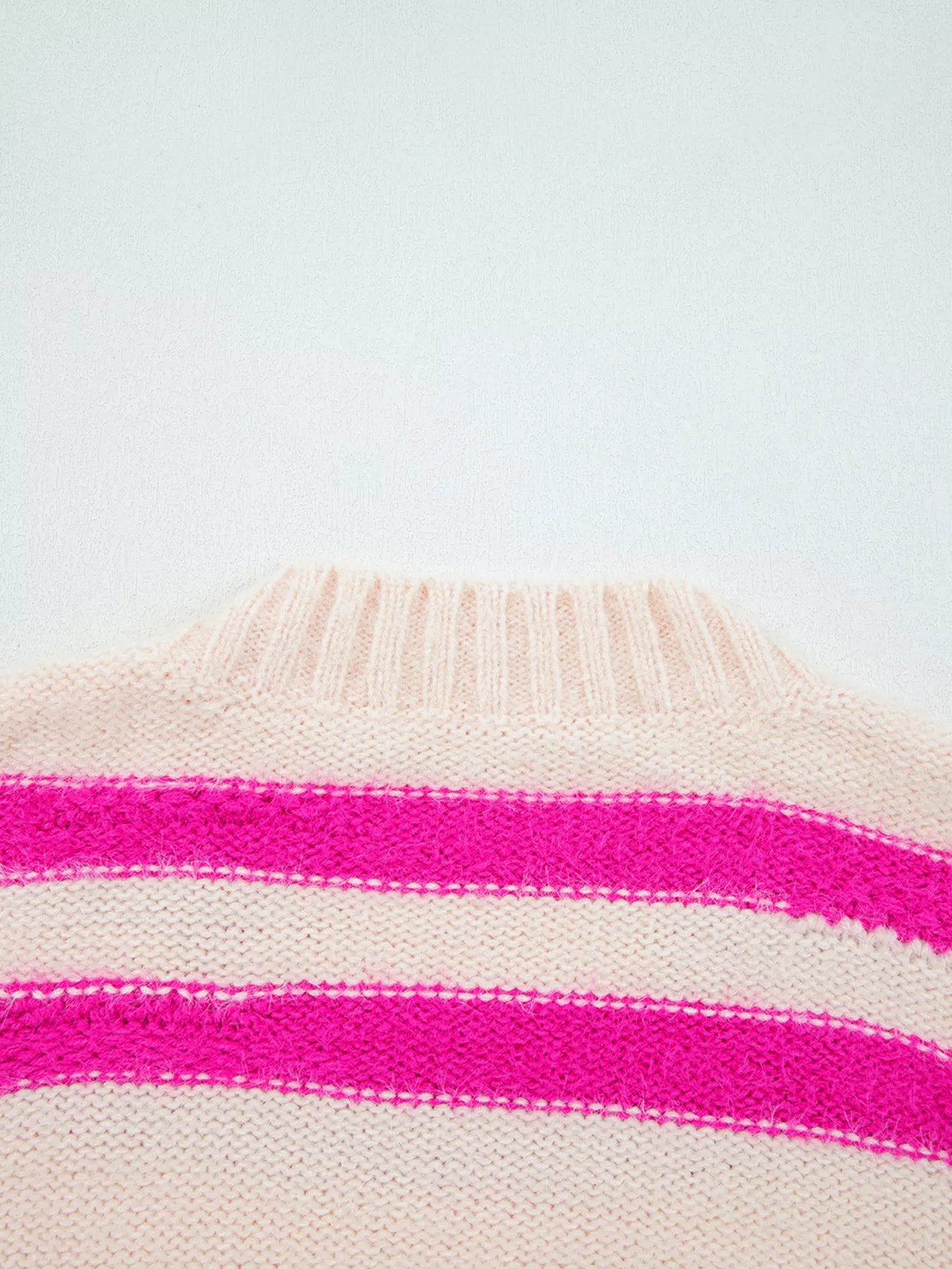 Sarah Express Women's Sequin Letter Graphic Colorblock Loose Sweater